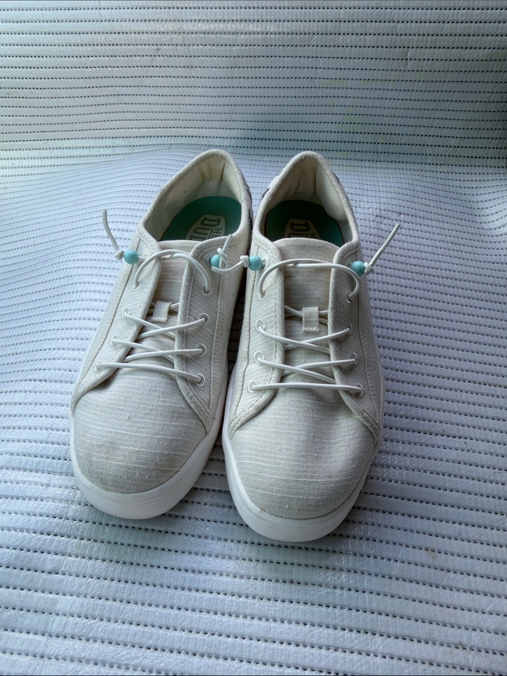 Hey Dude Women's Cream Canvas Lace-Up Sneakers